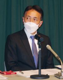 <p>　記者会見で選挙人名簿の不正利用を認めて謝罪した真鶴町の松本一彦町長＝２６日午後、神奈川県真鶴町</p>