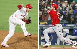 <p>　「二刀流」で大活躍したエンゼルスの大谷選手。投手で９勝を挙げ、打者ではホームラン４６本を放った（共同）</p>