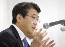 <p>　記者会見するＡＮＡホールディングスの片野坂真哉社長＝２９日午後、東京・汐留</p>