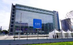 <p>　イタリア・ローマのＧ２０サミットの会場＝２９日（共同）</p>