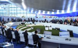 <p>　ローマで開幕したＧ２０サミットの会場＝３０日（ＡＰ＝共同）</p>