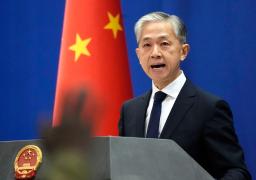 <p>　記者会見する中国外務省の汪文斌副報道局長＝１日、北京（共同）</p>