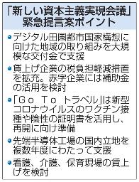 <p>　「新しい資本主義実現会議」緊急提言案ポイント</p>