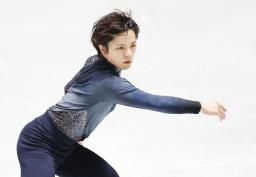 <p>　男子ＳＰで首位の宇野昌磨＝国立代々木競技場</p>