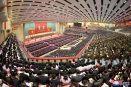 <p>　１８日、北朝鮮・平壌で開かれた第５回三大革命先駆者大会（朝鮮中央通信＝共同）</p>
