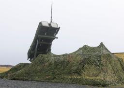 <p>　航空自衛隊三沢基地で機動展開訓練が行われた地対空誘導弾パトリオット（ＰＡＣ３）＝２３日午後、青森県三沢市</p>