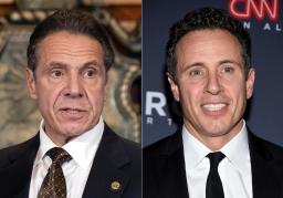 <p>　米ニューヨーク州のアンドルー・クオモ前知事（左）と弟のクリス・クオモ氏（ＡＰ＝共同）</p>