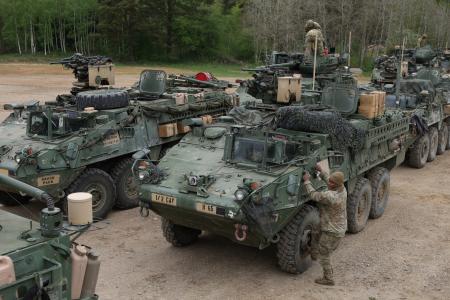 <p>　５月７日、ポーランド北部で実施されたＮＡＴＯ軍事訓練に参加する米軍部隊（ゲッティ＝共同）</p>