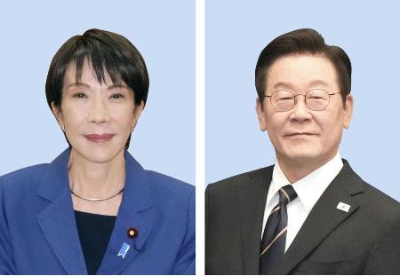 <p>　高市早苗首相、韓国の李在明大統領</p>