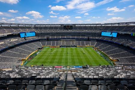 <p>　サッカーのＷ杯北中米３カ国大会の決勝会場となるスタジアム＝米ニュージャージー州イーストラサフォード（ゲッティ＝共同）</p>
