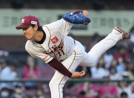 <p>　広島戦に先発した楽天・岸＝楽天モバイルパーク</p>