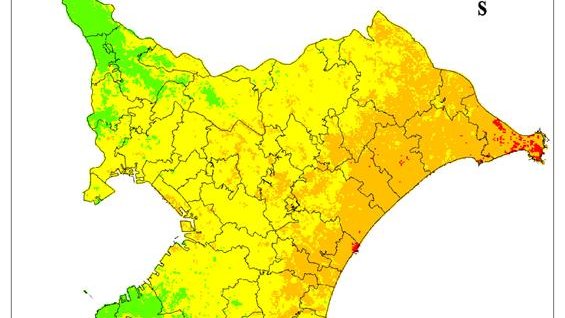 房総半島東方沖の地震の地表震度分布(千葉県提供)