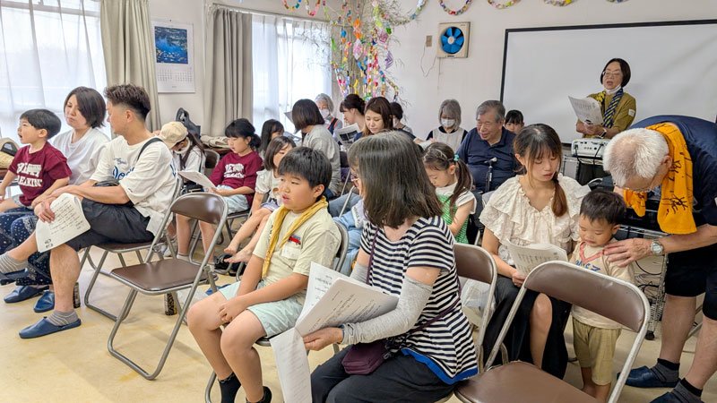 幅広い世代が参加した七夕祭り(第4みつわ台ハイツ自治会提供)
