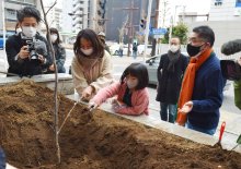 平和への思い育って　被爆二世の苗木植樹　千葉市美術館