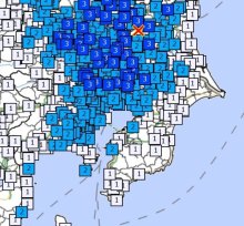 【速報】千葉県内で地震　松戸、柏、鎌ケ谷などで震度３　震源は茨城県南部、Ｍ４・６