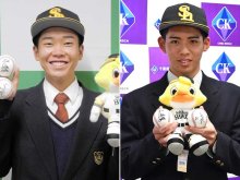広瀬（市松戸高）「チャンス生かす」　木下（千葉経大付高）「周東選手のように」　ソフト育成指名２選手意気込み