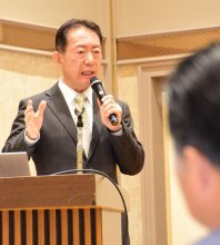 子育て支援、街に緑も　流山市の成長戦略説明　千葉政経懇話会４月例会　井崎市長が講演