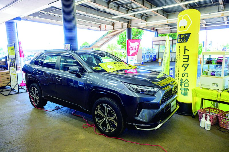 PHEVによる給電デモンストレーション