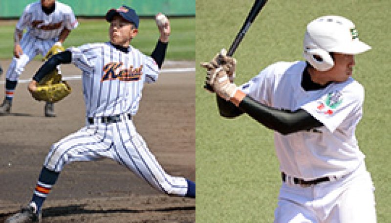 打率４割６分７厘で長打も期待できる専大松戸・原（右）、２３回で２失点の千葉敬愛・吉野
