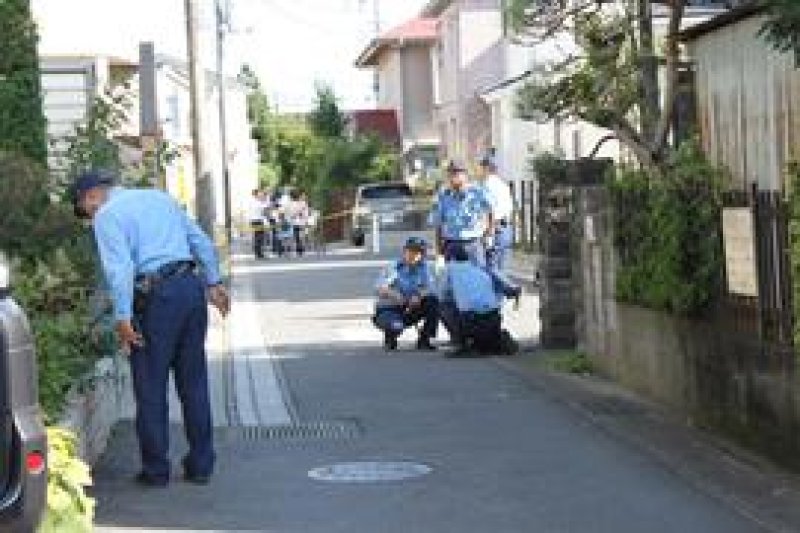延べ千人を動員して行われた弾の捜索。発射された弾は１発が犬の体内から、１０発が路上などで見つかった。最も遠いもので現場から３９０メートル離れた路上で見つかった＝９月１４日、松戸市稔台