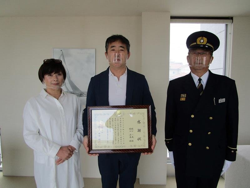 服に火が付いた男性…通行人らの救助で一命取り留め　男女６人に感謝状　銚子市消防本部