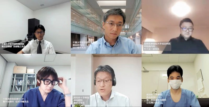 新型コロナウイルス感染拡大の中、治療や医療体制の課題について意見を交わす医師ら