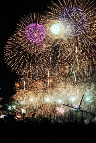 １０月に規模縮小し分散型で開催する佐倉市民花火大会（写真は２０１９年８月の５９回大会）
