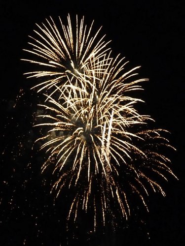 コロナ終息を願い打ち上げられた花火＝君津市