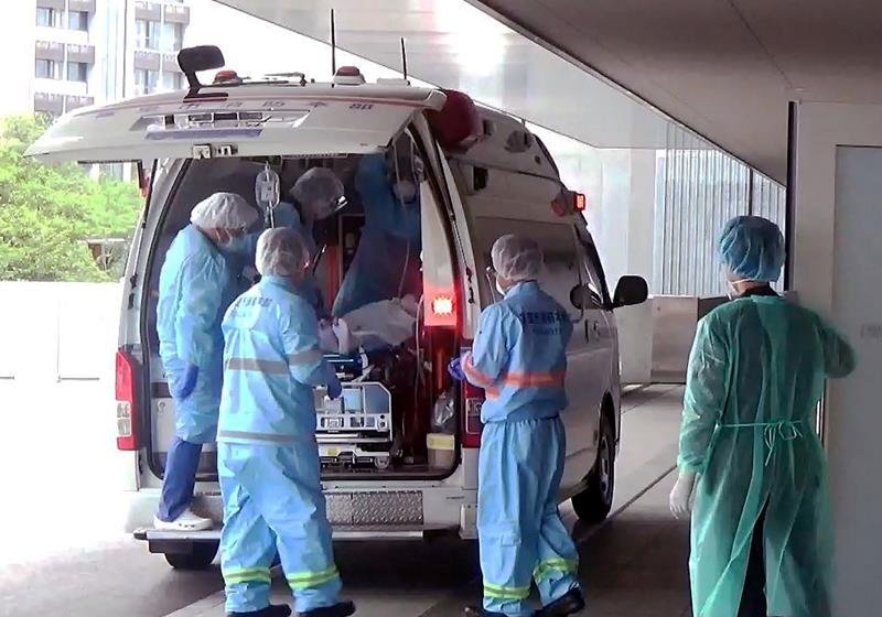千葉市外から千葉大病院に搬送された重症患者（同病院提供）
