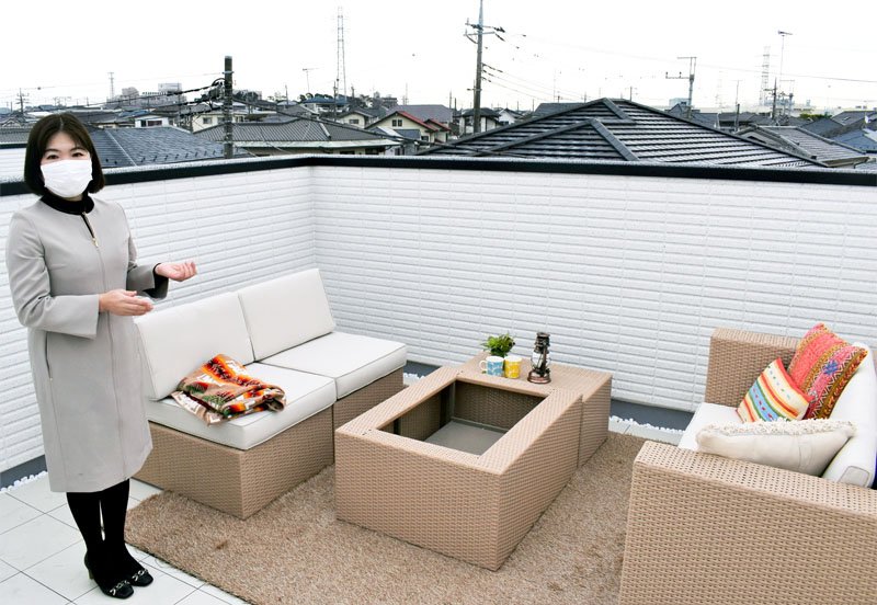 コロナ禍で人気を伸ばした「アイム・ユニバース」の屋上テラス付き住宅＝１２月、千葉市若葉区