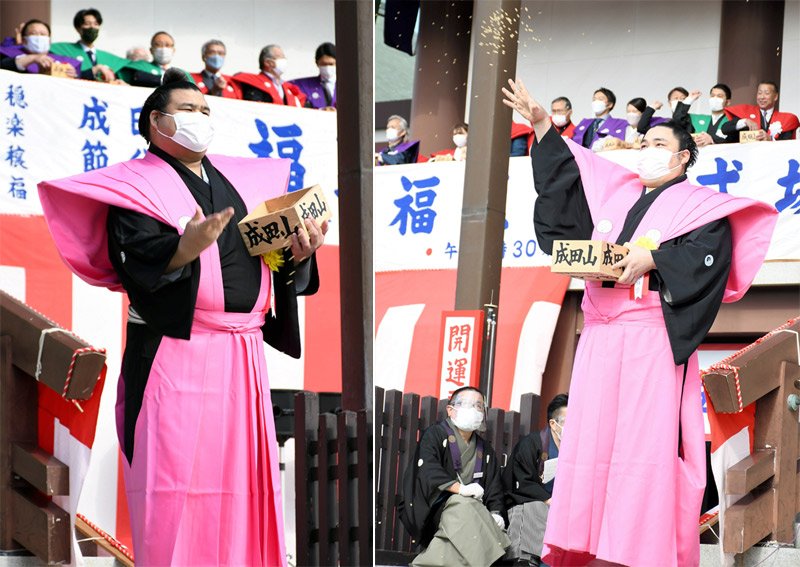 コロナ収束願い豆まき　市川海老蔵さんら２年ぶり参加　成田山新勝寺　特設舞台設けず規模縮小　