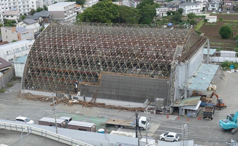 戦争の記憶後世へ－　旧陸軍気球連隊の格納庫　屋根一部を展示　千葉公園