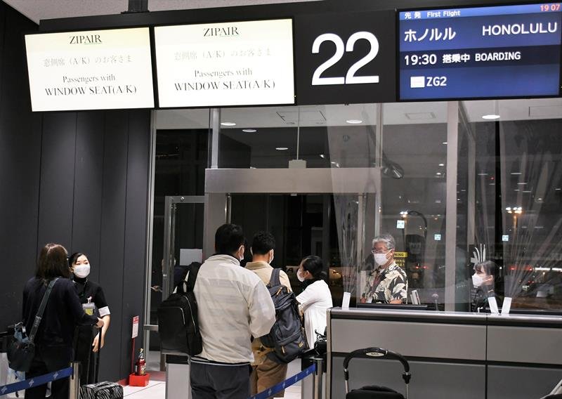 ＧＷ期間の旅行客利用を中心にＬＣＣのホノルル線が好調だった＝４月、成田空港
