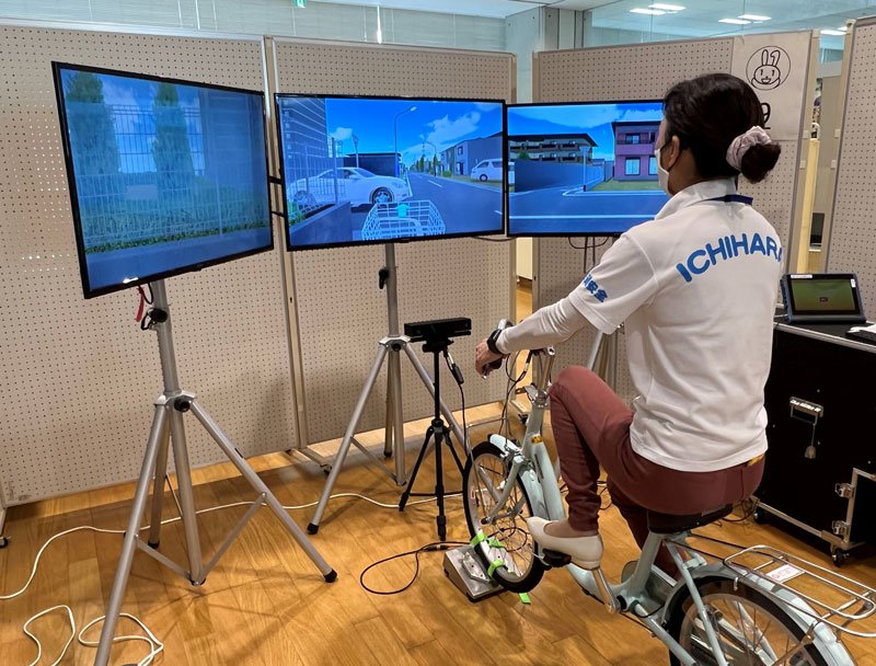 交通死“ワースト”返上へ　歩行者事故防止自転車　市原市役所に安全教育機器