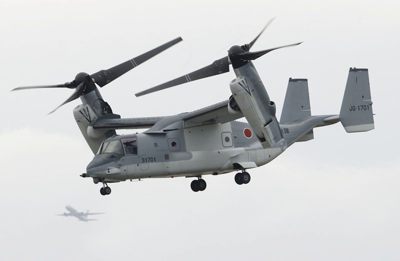 陸上自衛隊の輸送機Ｖ２２オスプレイ＝２０２０年１１月、木更津市（共同）