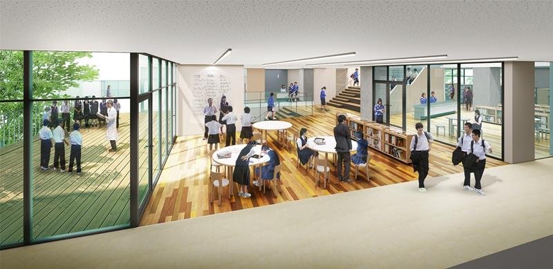 館山中学校新校舎の内観イメージ図（館山市提供）