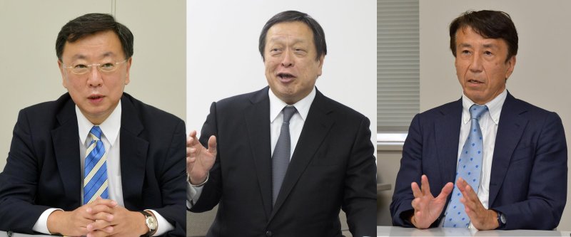 千葉県選出の（左から）松野博一官房長官、浜田靖一防衛相、斎藤健法相