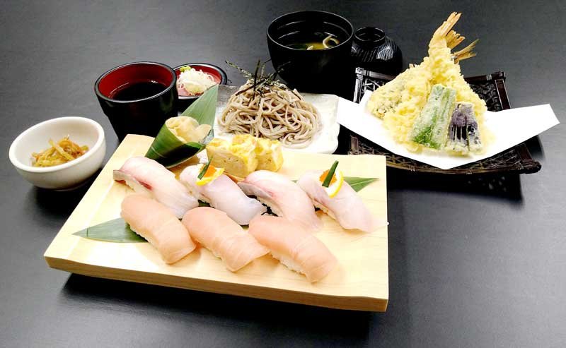 「海の駅九十九里」で食べられる寒マカジキフェア特別メニュー（千葉県観光公社提供）