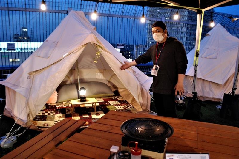 船橋駅直結のＢＢＱ施設　東武屋上、グランピングテントも人気　コロナ後へ、食体験強化
