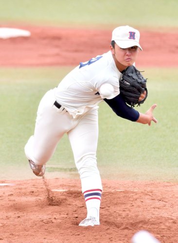 市船橋―習志野　３失点で完投した習志野の小城＝ゼットエー
