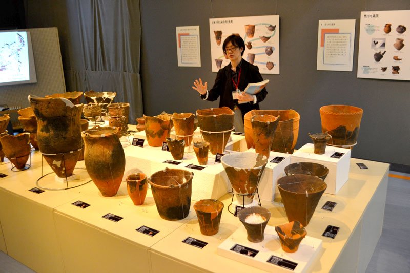 市内で見つかったさまざまな土器＝船橋市の飛ノ台史跡公園博物館
