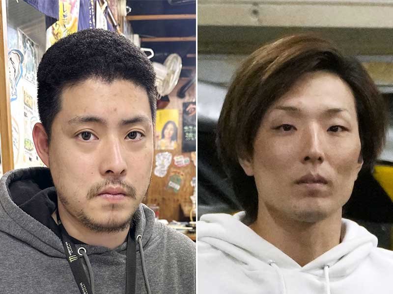 （左から）	渥美遼馬容疑者、堀俊哉容疑者（共同）