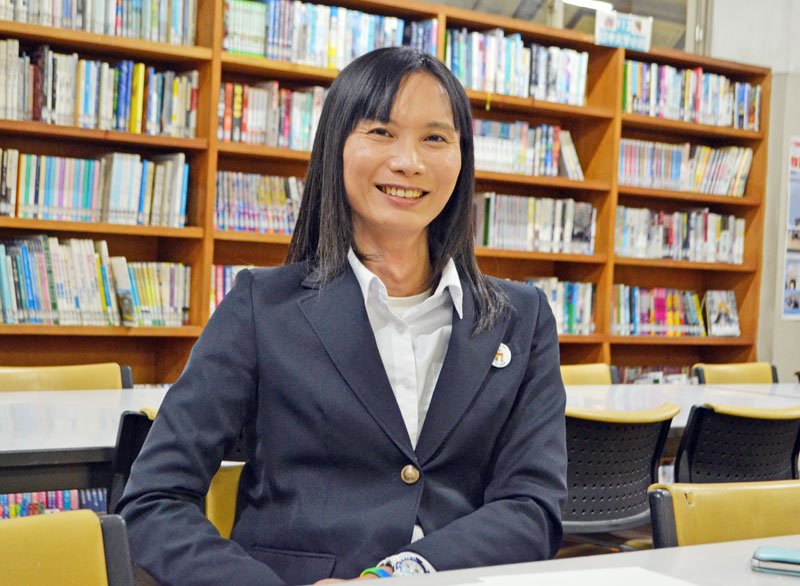 トランスジェンダーを公表する永井さん＝船橋市立行田中学校
