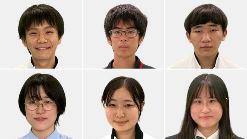 （左上から時計回り）前田ハヤテ、勝沢颯、實川巧起、瀨尾彩乃、藤沢心優、金森玲菜