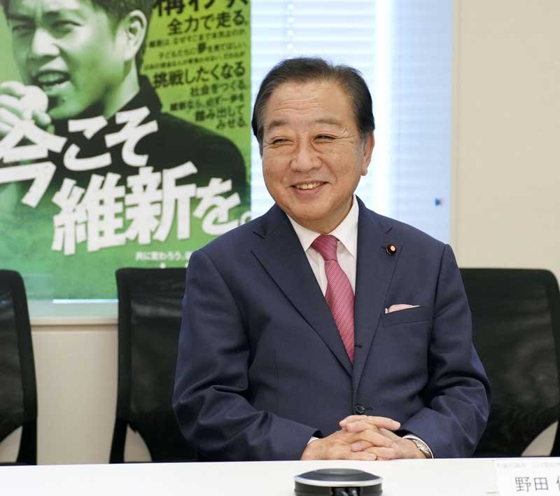 野田元首相、立候補へ調整　立民代表選　維新と連携、自公けん制　枝野氏は連合会長と会談