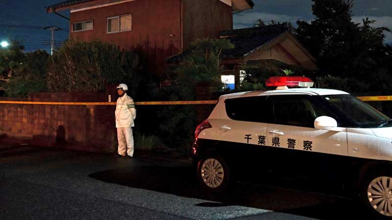 強盗致傷事件が発生したとみられる住宅周辺＝９日午後７時４５分ごろ、船橋市飯山満町