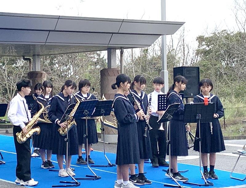 吹奏楽の演奏が披露されたオータムフェスタ（神栖済生会病院提供）

