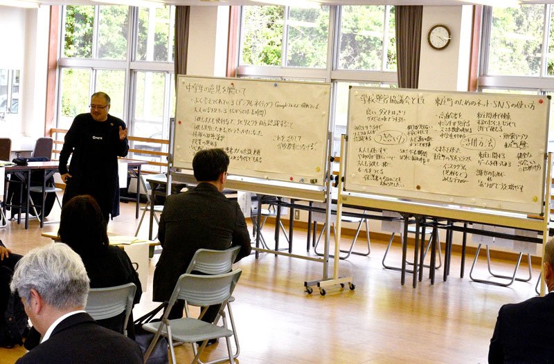 ネットどう向き合う？　生徒視点、学校運営に反映も　東庄中で講演