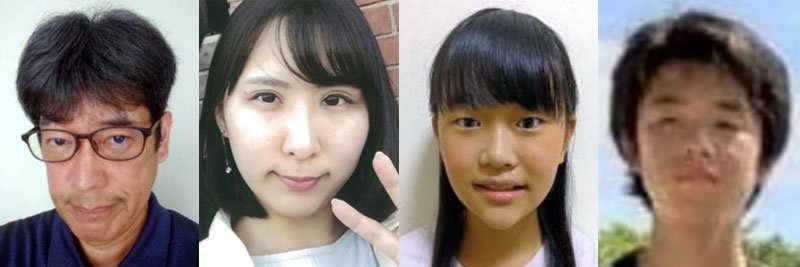 左から青山祐一郎さん、田村奈実さん、田中玲奈さん、横道玄さん