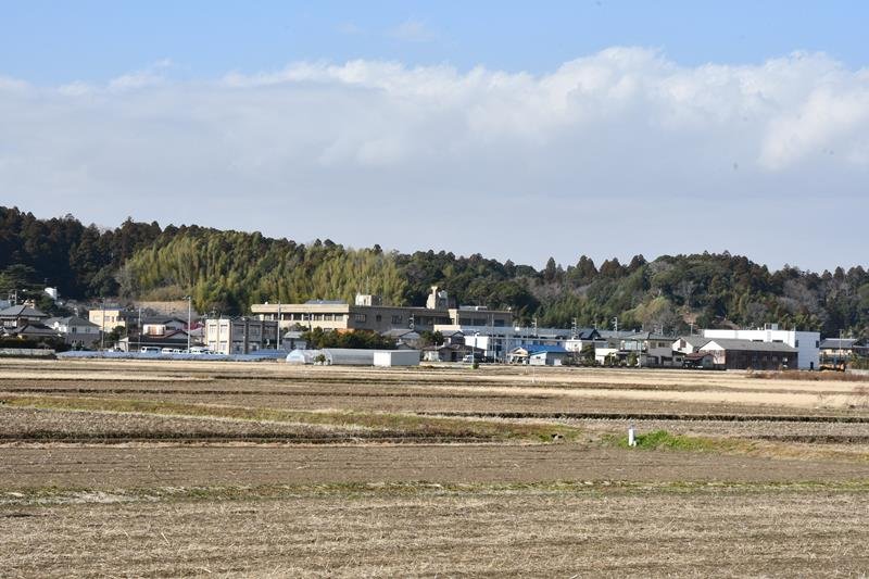 田園風景が広がる多古町役場周辺。町内では住環境整備に課題の声も
